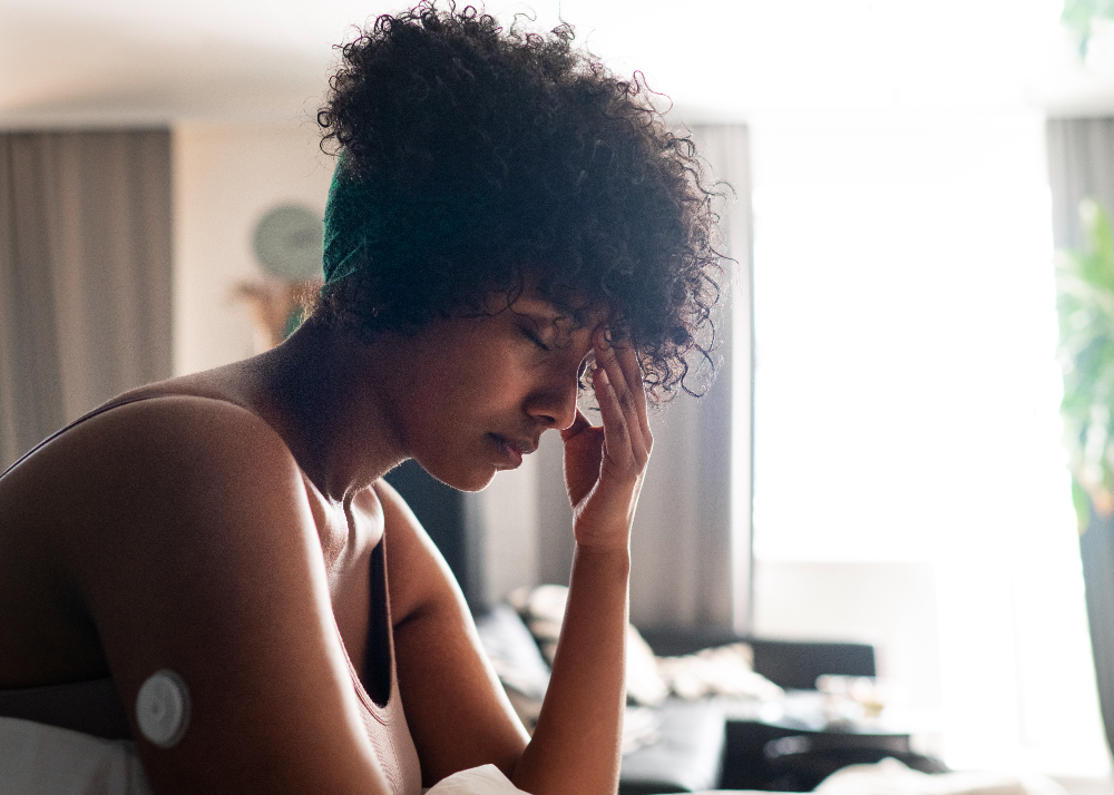woman appearing to be stressed